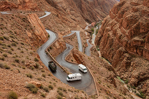 View of the High Atlas mountains in Morocco.